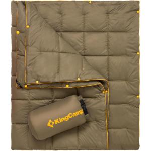 image:imageKingCamp Ultralight Camping Blanket Packable Down Alternative Puffy Wearable Blankets Weatherproof Warm Package Quilt with Snap Buttons for Outdoor Hiking Travel Picnic Stadium 69L x 53W BlackPuretrailgreen