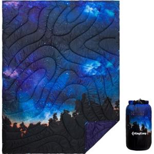 image:imageKingCamp Ultralight Camping Blanket Packable Down Alternative Puffy Wearable Blankets Weatherproof Warm Package Quilt with Snap Buttons for Outdoor Hiking Travel Picnic Stadium 69L x 53W BlackScenictrailstarrysky