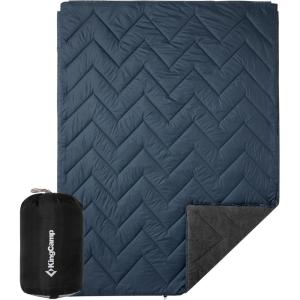 image:imageKingCamp Ultralight Camping Blanket Packable Down Alternative Puffy Wearable Blankets Weatherproof Warm Package Quilt with Snap Buttons for Outdoor Hiking Travel Picnic Stadium 69L x 53W BlackSherpagreyNavy