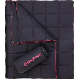 image:imageKingCamp Ultralight Camping Blanket Packable Down Alternative Puffy Wearable Blankets Weatherproof Warm Package Quilt with Snap Buttons for Outdoor Hiking Travel Picnic Stadium 69L x 53W BlackPuretrailblack