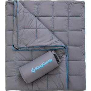 image:imageKingCamp Ultralight Camping Blanket Packable Down Alternative Puffy Wearable Blankets Weatherproof Warm Package Quilt with Snap Buttons for Outdoor Hiking Travel Picnic Stadium 69L x 53W BlackPuretrailgrey