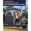 image:imageKingCamp Camping Shower Tent Portable Outdoor Privacy Toilet amp Changing Tent Windproof amp Waterproof Easy Setup 1 or 2 Room Shelter with Shower Bag for Camping Hiking Beach2 ROOMBLACKGREY