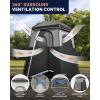 image:imageKingCamp Camping Shower Tent Portable Outdoor Privacy Toilet amp Changing Tent Windproof amp Waterproof Easy Setup 1 or 2 Room Shelter with Shower Bag for Camping Hiking Beach1 ROOMBLACKGREY