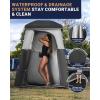 image:imageKingCamp Camping Shower Tent Portable Outdoor Privacy Toilet amp Changing Tent Windproof amp Waterproof Easy Setup 1 or 2 Room Shelter with Shower Bag for Camping Hiking Beach1 ROOMBLACKGREY