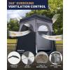 image:imageKingCamp Camping Shower Tent Portable Outdoor Privacy Toilet amp Changing Tent Windproof amp Waterproof Easy Setup 1 or 2 Room Shelter with Shower Bag for Camping Hiking Beach2 ROOMBLACKGREY