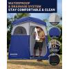 image:imageKingCamp Camping Shower Tent Portable Outdoor Privacy Toilet amp Changing Tent Windproof amp Waterproof Easy Setup 1 or 2 Room Shelter with Shower Bag for Camping Hiking Beach2 ROOMBLUEGREY