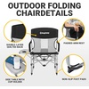 image:imageKingCamp Camping Director Chair for Adults 2 Pack Heavy Duty Folding Lawn Chair for Outside with Side Table Mesh Back Padded Armrest Support 300 lbs for Outdoor Beach Backyard