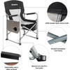 image:imageKingCamp Folding Directors HeavyDuty Camping Chair with Side Table amp Cooler Bag Supports 350 lbs for Fishing Barbecue Picnic Any Other Outdoor and Indoor Activities Oversize BlackGrey2 Pack