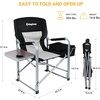image:imageKingCamp Folding Directors HeavyDuty Camping Chair with Side Table amp Cooler Bag Supports 350 lbs for Fishing Barbecue Picnic Any Other Outdoor and Indoor Activities Oversize BlackGrey2 Pack
