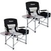 image:imageKingCamp Folding Directors HeavyDuty Camping Chair with Side Table amp Cooler Bag Supports 350 lbs for Fishing Barbecue Picnic Any Other Outdoor and Indoor Activities Oversize BlackGrey2 Pack